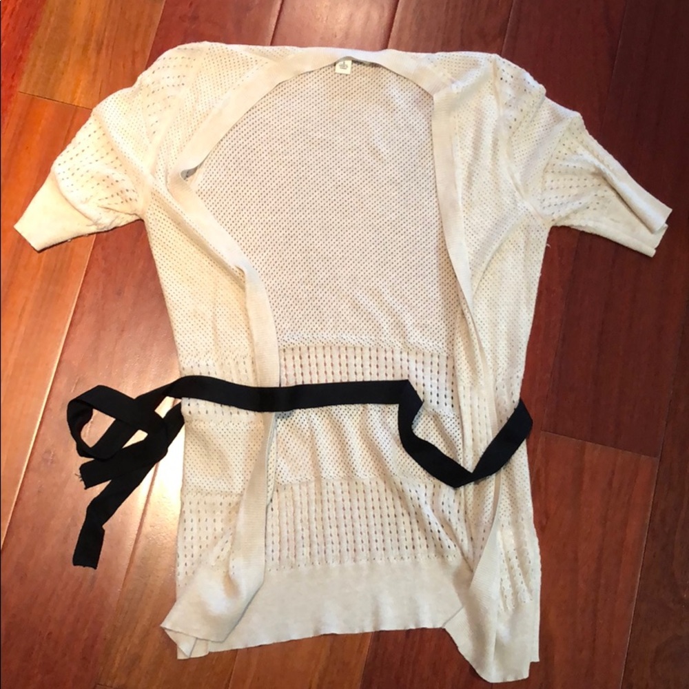 Cream sweater with tie